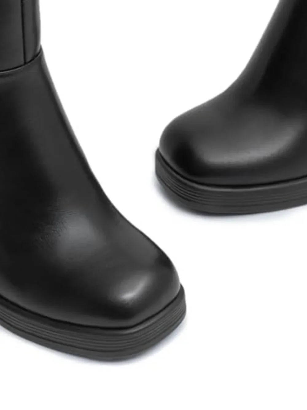 Platform Ankle Boots Chunky Block Heel Square Toe Booties